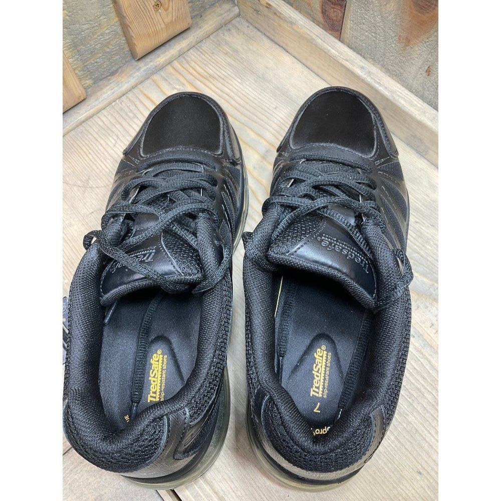 TREDSAFE Mens MNTS48DP001 Slip Resistant Lace Up Black Running Shoes Size 7 - Picture 5 of 9